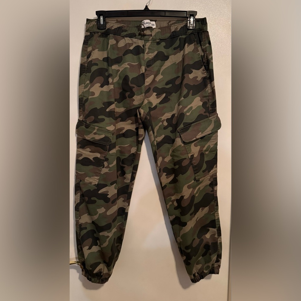 Camo outfit pants are a large and top is a XXL